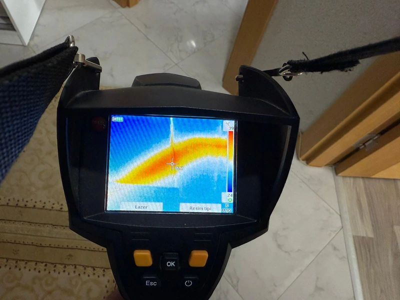 Çankayada su kaçağı tespiti yaparken kullandığımız termal kameramız, kırmadan cihazlı su kaçağı tespitinde bir numara